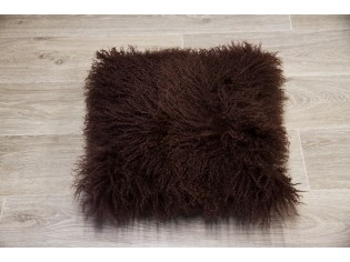 Coussin agneau du Tibet Marron 40cmx40cm