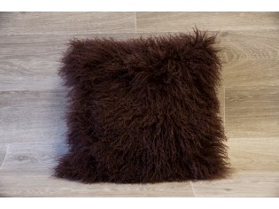 Coussin agneau du Tibet Marron 40cmx40cm