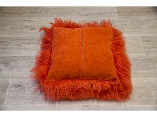 Coussin agneau du Tibet Orange 40cmx40cm