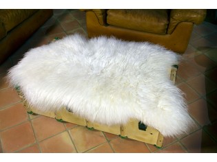 Peau de mouton, Blanc naturel 110-120cm - Tannage écologique - Une sélection Marchand de tapis