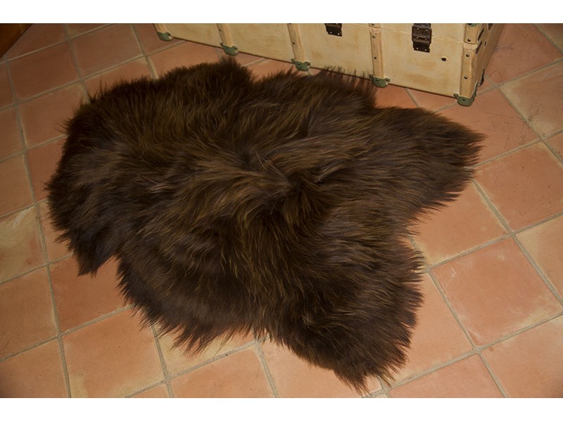 Peau de mouton Islande marron rustique | peau de mouton naturelle 2501