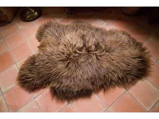 Peau de mouton naturelle marron | Tapis peau de mouton IS-MRN-6-0126