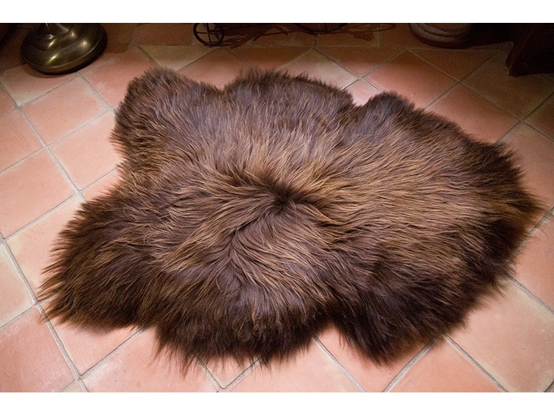 Peau de mouton Islande marron rustique | peau de mouton naturelle 2501