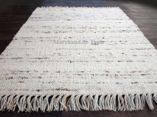 Berberina 120cm x 200cm Naturel mix - Tapis pure laine et jute - Flokos