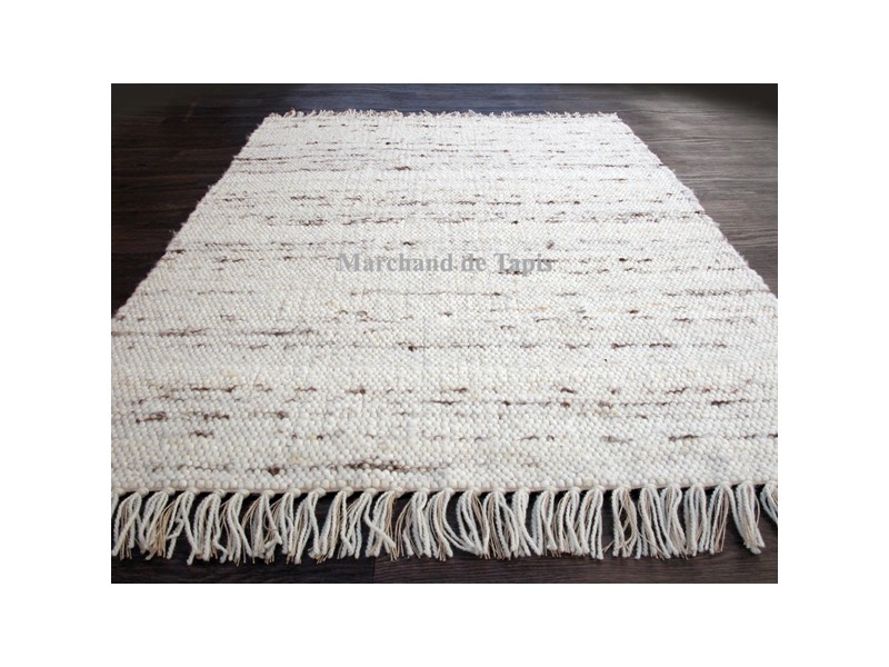 Berberina 120cm x 200cm Naturel mix - Tapis pure laine et jute - Flokos