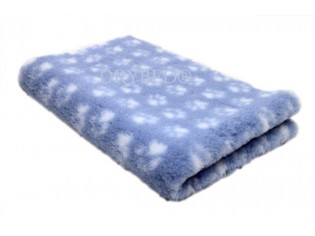 Tapis chien Drybed® antidérapant BLEU CLAIR+ PATTES BLANCHES