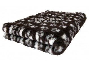 Tapis chien Drybed® antidérapant CHOCOLAT + PATTES BLANCHES