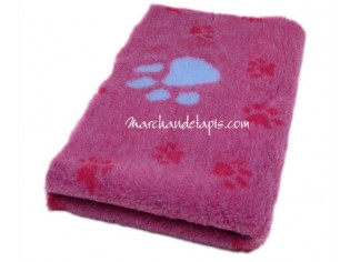 Tapis chien Drybed® antidérapant BLEU CERISE GROSSES PATTES