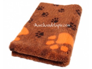 Tapis chien Drybed® antidérapant ORANGE CHOCOLAT GROSSES PATTES