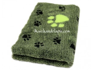 Tapis chien Drybed® antidérapant VERT NOIR GROSSES PATTES