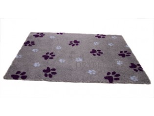 Tapis chien Drybed® antidérapant GRIS GROSSES PATTES PARME