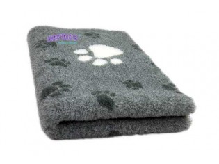 QUALIDOG tapis pour chiens antidérapant gris avec pattes noires