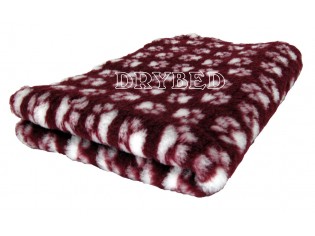 Tapis chien Drybed® antidérapant LIE DE VIN + PATTES BLANCHES