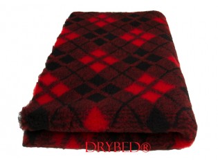 Tapis chien Drybed® antidérapant Tartan Rouge et Noir