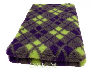 Tapis chien Drybed® antidérapant Tartan Vert et Violet