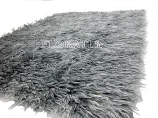 Tapis Flokati 150cmx240cm Gris mix. Marchand de tapis