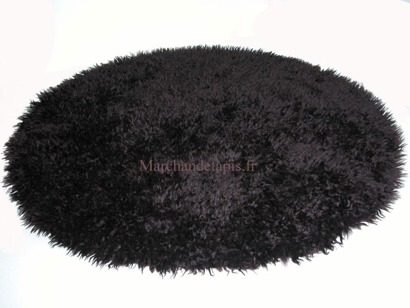 Tapis Flokati 150cm rond Prune