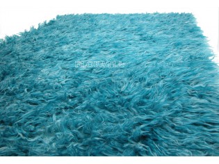 Tapis Flokati 70cmx100cm Bleu mix. Marchand de tapis