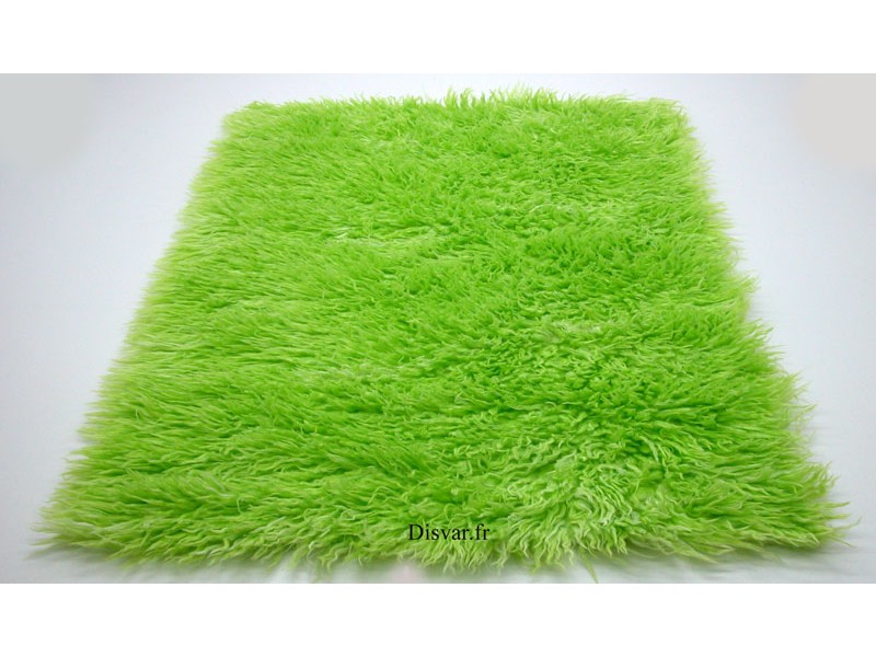 Tapis Flokati 70cmx100cm vert mix.