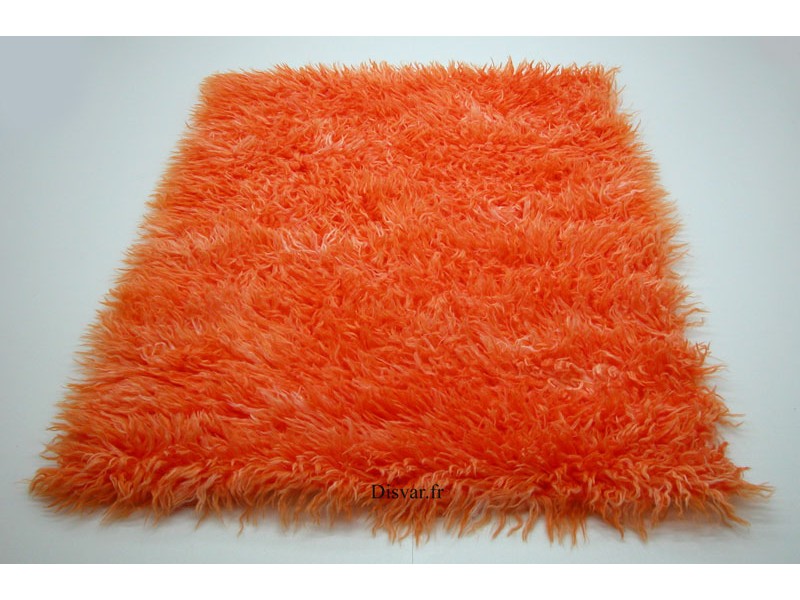 Tapis Flokati 70cmx140cm orange mix.