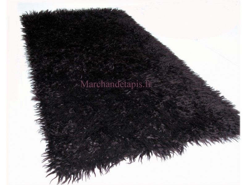 Tapis Flokati 70cmx150cm Prune.