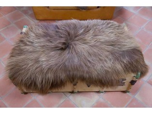 Peau de mouton Islande Poils longs Marron naturel- 110cm/120cm de long - 6211