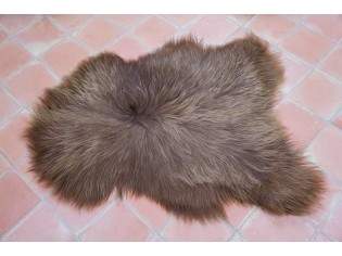Peau de mouton Islande Poils longs Marron naturel- 110cm/120cm de long - 6211