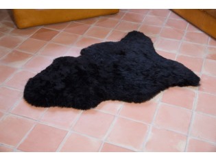 Peau de mouton naturelle Islande – Court Noir Marron – 110/120cm