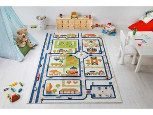 Tapis enfant IVI, 3D Ville Bleu