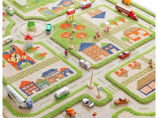 Tapis enfant Maison Vert - IVI - Tapis enfant 3D, super espace de jeu