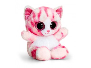 Peluche Animotsu Chat rose 15cm