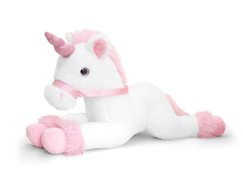 Licorne 70cm Blanche Keel Toys - Le rêve des petites princesses.