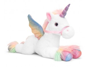 Peluche Pegase 50cm Blanc