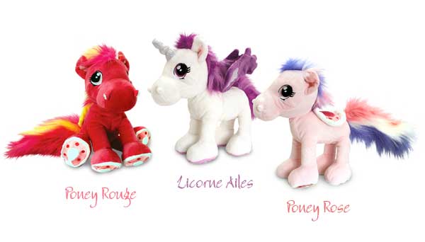 peluche licorne avec ailes