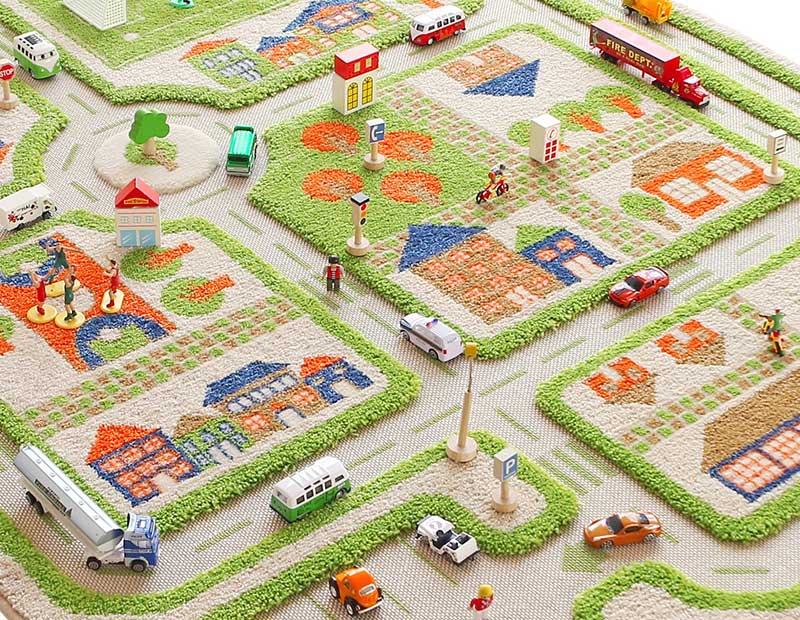  Tapis  enfant 3D  Ville Vert IVI Tapis  enfant 3D  