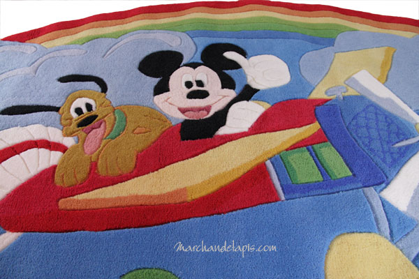 tapis enfant mickey et pluto en avion 115x168cm fr 4 DisneyWDM522Nm